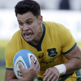 Wrong number: Matt Toomua in action for the Wallabies on Sunday morning.