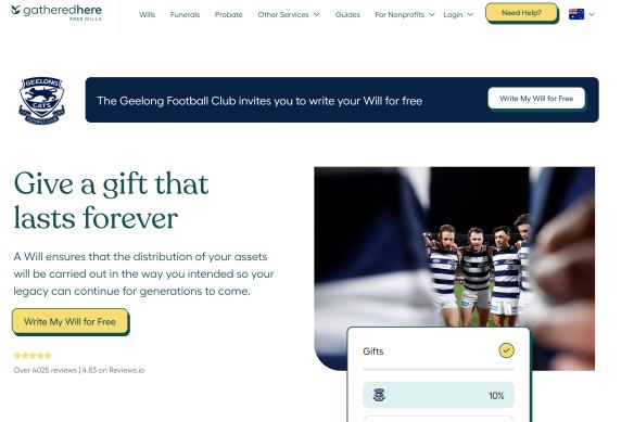 Geelong also provide members with a free will kit.