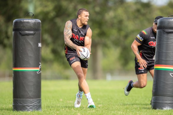 James Fisher-Harris and Panthers training partner Zane Tetevano pushed themselves during lockdown.