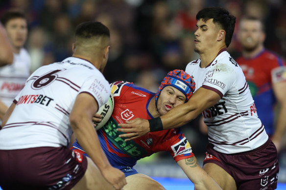 Kalyn Ponga was in the middle of everything in the early stages against Manly.