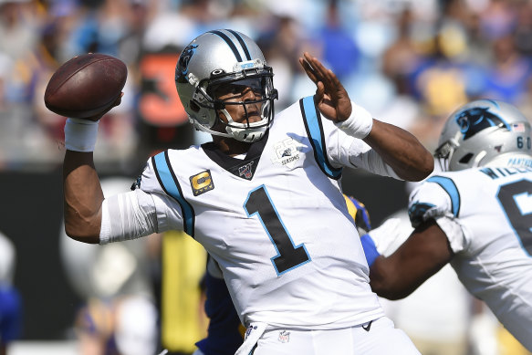 Cam Newton in action for the Panthers last September.