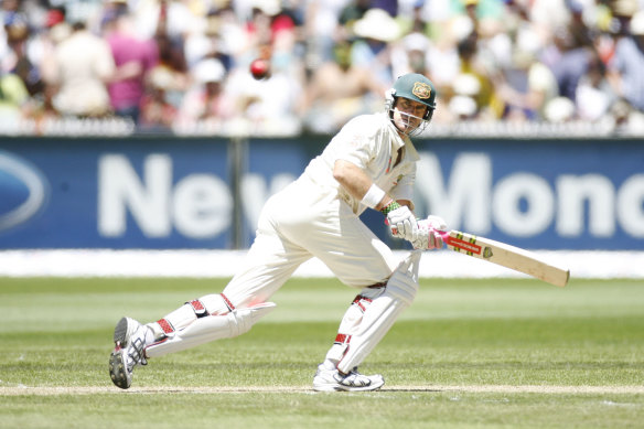 Matthew Hayden in action during the Boxing Day Test against India in 2007 at the MCG.