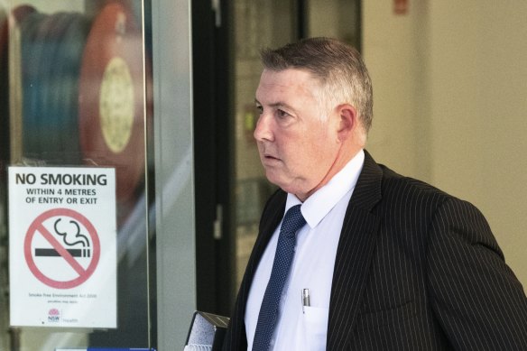 Former police officer Glen Coleman leaves Penrith Courthouse on Tuesday.