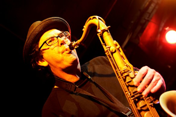 Valentine plays jazz saxophone in 2009.