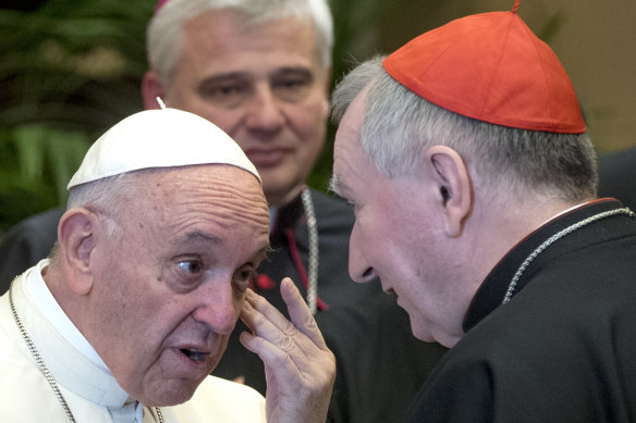 Pope Francis, left, summoned the Vatican Secretary of State, Cardinal Pietro Parolin, right, and his team to a meeting on Wednesday. He's now shaken up the way the Holy See's finances are handled.