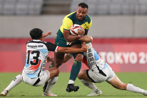 Samu Kerevi played for Australia’s sevens team at the Tokyo Olympics.