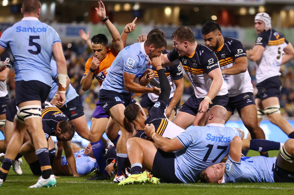 The Waratahs were outmuscled again by the Brumbies on Saturday night.