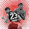 Collingwood’s Bobby Hill bumps the Brisbane Lions’ Keidean Coleman during the 2023 grand final.