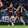 Tom Dearden celebrates a try.