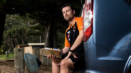 GWS Giants assistant coach Craig Jennings, at home.