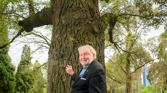 Dr John Miller, 94, was just 4 years old when his father and godfather planted the seedling of an elm that now stands grandly at the Shrine of Remembrance.