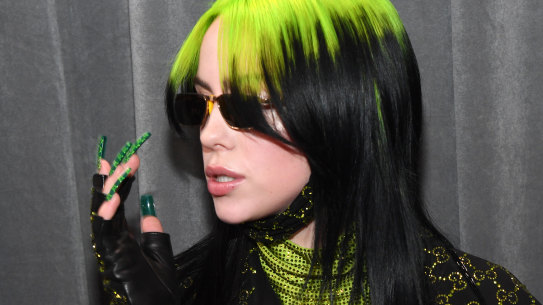 Billie Eilish at the 62nd annual Grammy Awards in Los Angeles. 