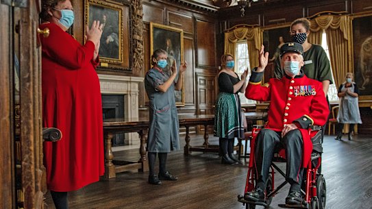 D-Day veteran Bob James Sullivan, 98, is one of the 600,000 Britons who have received a Pfizer COVID-19 vaccination so far. 