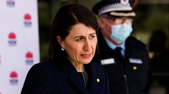 NSW Premier Gladys Berejiklian addresses the media during a press conference at St Leonards on Thursday.