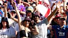 English fans celebrate their Ashes win.