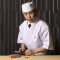 Koichi Minamishima behind the omakase counter at Minamishima in Richmond.