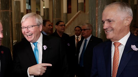 'A quick reality check': Rudd hits back after Turnbull's 'miserable ghosts' criticism