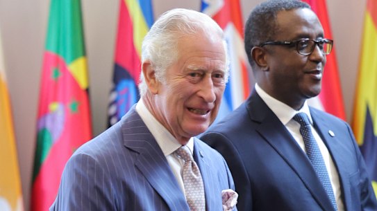 Prince Charles, arrives at the CHOGM opening ceremony in Kigali, Rwanda, on June 24, his first as Head of the Commonwealth.