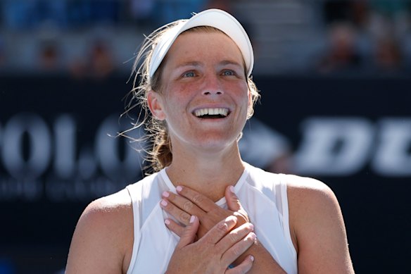 Australian Maddison Inglis after her second round win against Laura Siegemund.