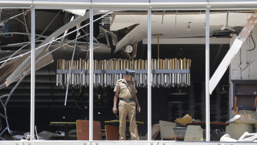 The aftermath of the attack on the Shangri-La hotel in Colombo on Sunday.