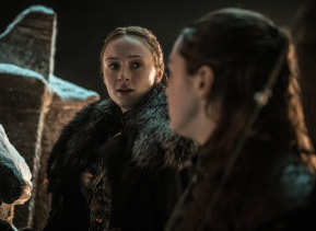 Stick 'em with the pointy end: Arya has some sage advice for Sansa.