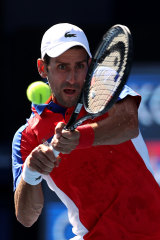 Novak Djokovic during his loss.
