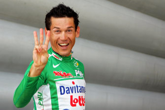 Robbie McEwen, photographié lors du Tour de France 2006, était l'un des plus grands sprinteurs de son époque.  