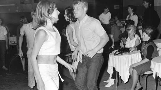 Even boomers were young once: teenagers do the stomp at Surf City in Sydney's Kings Cross in 1963.
