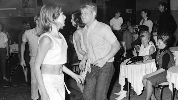 Even boomers were young once: teenagers do the stomp at Surf City in Sydney's Kings Cross in 1963.
