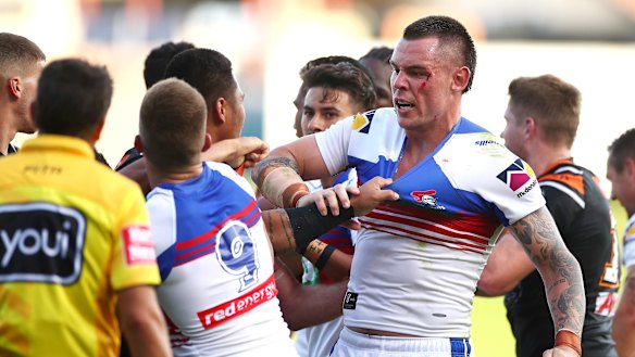 Tempers flare despite the feeling there was little to play for in the match.