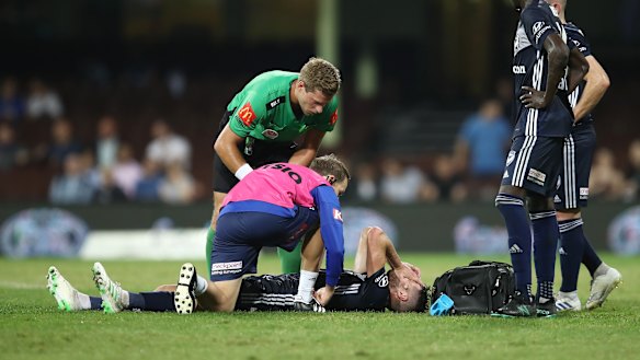 Knee injury: Terry Antonis will have scans on Monday.