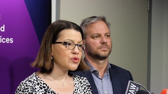 Victorian health minister Jenny Mikakos and chief health officer Brett Sutton.