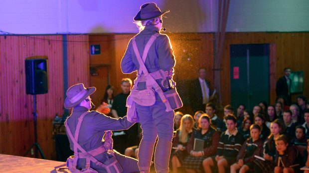 The launch of the ANZAC Centenary Roadshow at Patterson River Secondary College in July 2014.