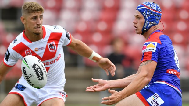 Promising signs: Kalyn Ponga impressed at No.6 in the trial against the Dragons.