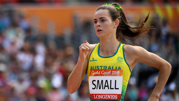 Keely Small, pictured, won't compete in this week's national athletics championships in Sydney due to shin soreness.