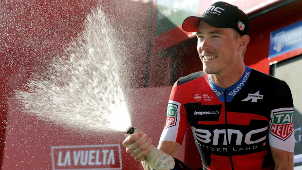Cruising to victory: Australian rider Rohan Dennis of team BMC celebrates.