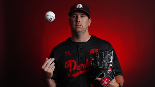 Perth Heat pitcher Warwick Saupold. 