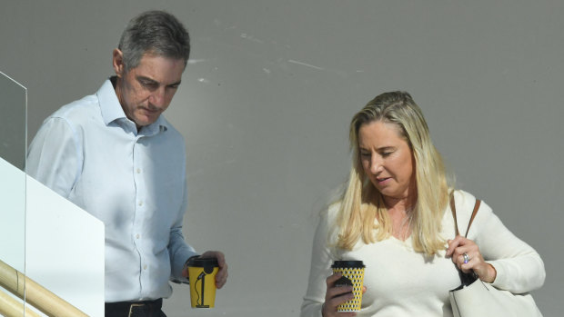 The parents of Olivia Inglis, Charlotte and Arthur Inglis arrive at the Lidcombe Coroner's Court on Tuesday.