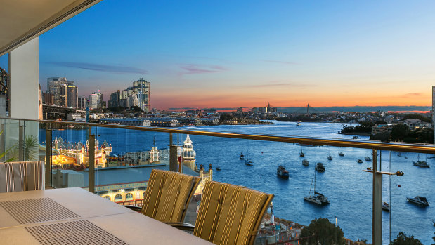 The view from Medich's Milsons Point apartment, that he is unlikely to ever enjoy again. 