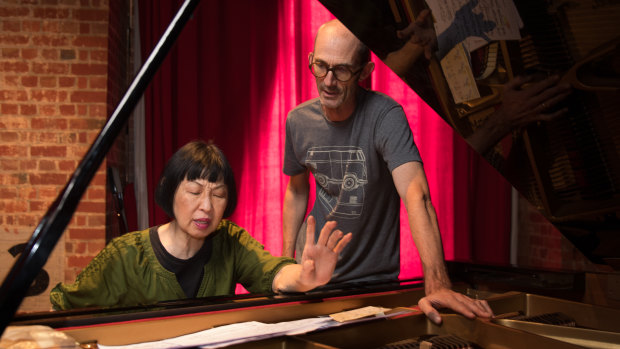 Margaret Leng Tan and Erik Griswold  during rehearsals in Melbourne.