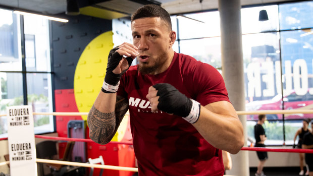 Ready: Sonny Bill Williams in training.