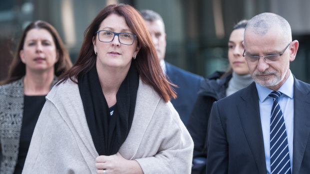 Nicole Smith, former chairman of NAB fund trustee Nulis, outside the banking royal commission.