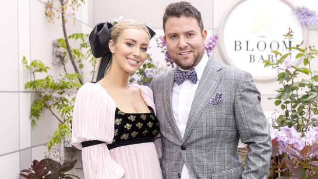 The couple are seen in Kennedy marquee ahead of the Melbourne Cup Carnival in 2018.