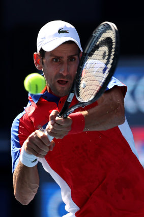 Novak Djokovic during his loss.