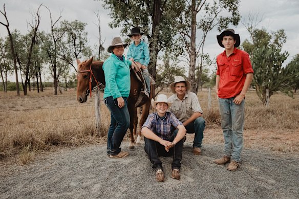 Sean Dillon (fourth from left), with (L-R) wife Sarah, Kacee, Tia and Ryan.