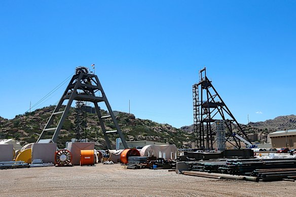 The Resolution copper mining area in Superior, Arizona.