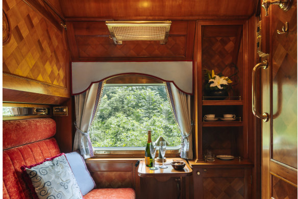 Inside a sleeper cabin.