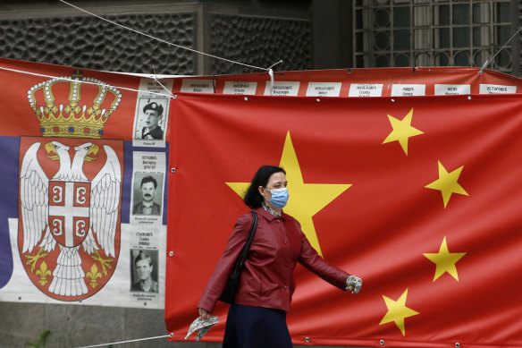 A Chinese banner on a Belgrade street, part of the country's attempt to recast its virus-battered image in Europe.