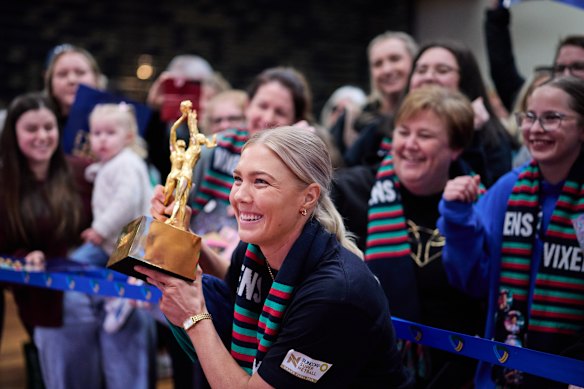 Captain Kate Moloney and the Vixens lap up the love of their fans on Sunday.