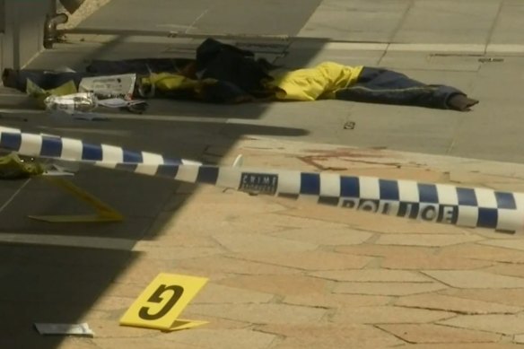 The scene of the shooting at Shute Harbour Road in Airlie Beach. 